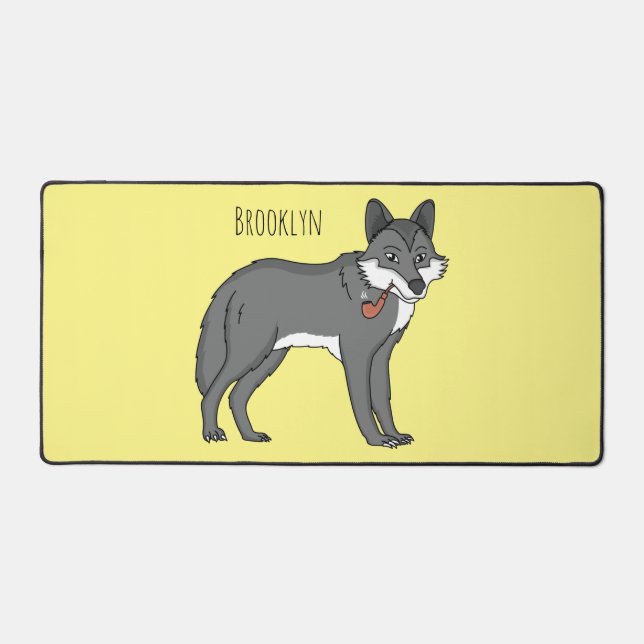 Gray wolf with pipe cartoon (Recto)