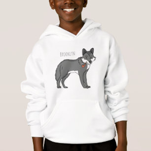 Gray wolf with pipe cartoon