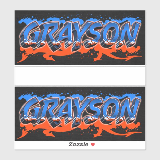 Grayson Prénom Nom Graffiti Autocollant Autocollan (Feuille)