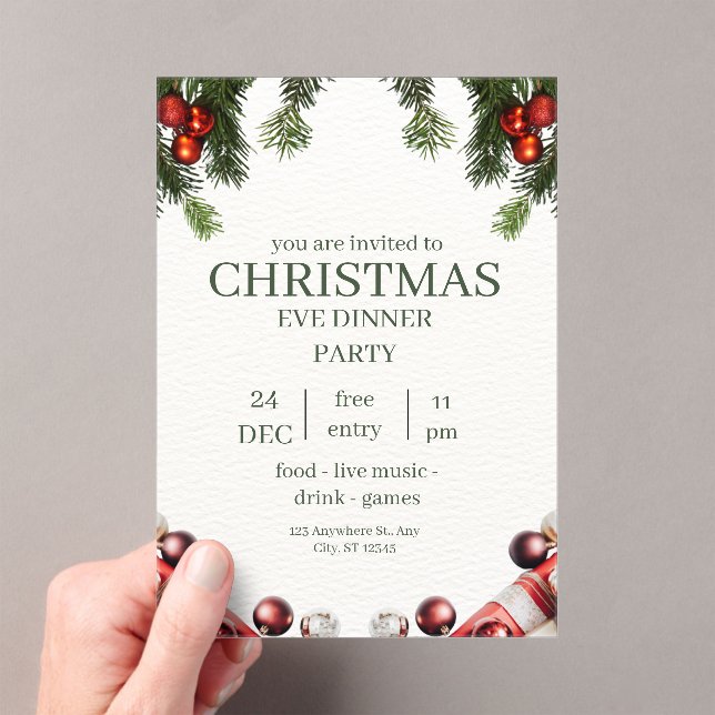 Grean Acrylic Christmas Invitation (In situ (ordinateur de poche))