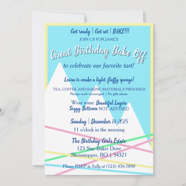Great Birthday Bake Off Invitation  (Devant)