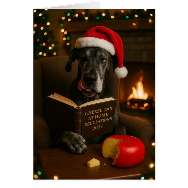Great Dane 'Cheese Tax' Christmas card (Devant)