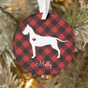 Great Dane Christmas Plaid Chien Nom Photo