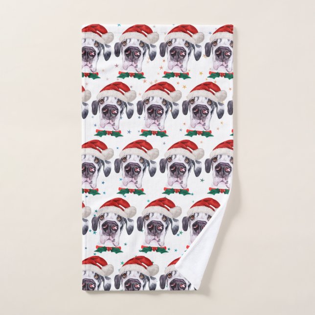 Great Dane Dog Breed Christmas Stars (Serviette à main)