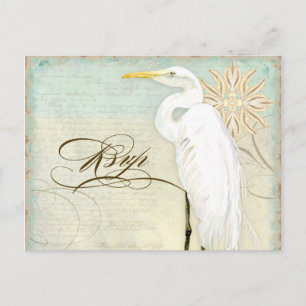 Great Egret Coastal Beach - Carte postale Réponse 