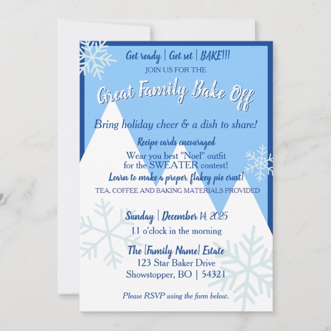 Great Family Bake Off Invitation (Devant)