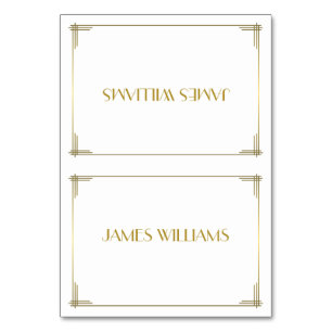 Great Gatsby Gold Art Déco Place Setting Cartes