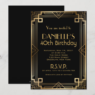 Great Gatsby Inspiré Art Déco Invitation Anniversa