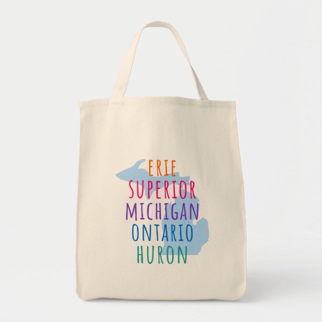 Great Lakes Simple Text Mitten State Tote Bag (Devant)