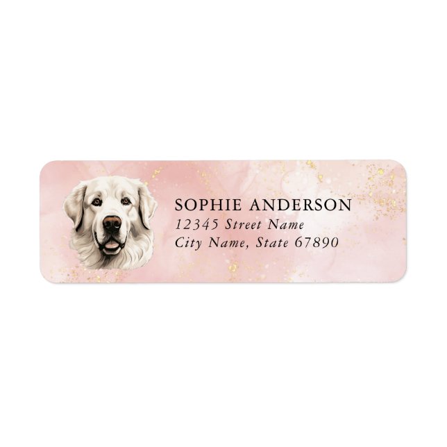 Great Pyrenees Chien Retourner Adresse Étiquettes (Devant)