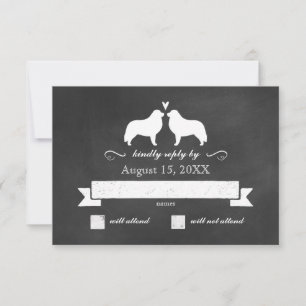 Great Pyrenees Silhouettes Mariage RSVP Réponse