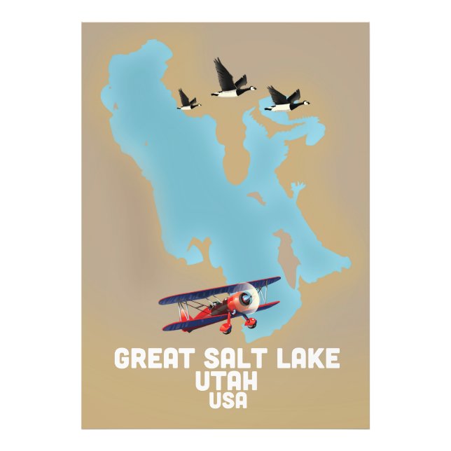 Great Salt Lake, Utah Travel poster (Devant)