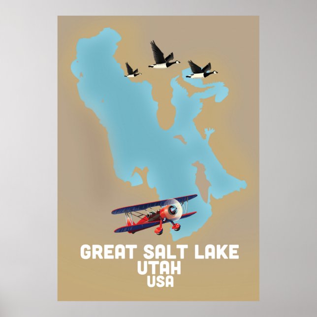 Great Salt Lake, Utah Travel poster (Devant)