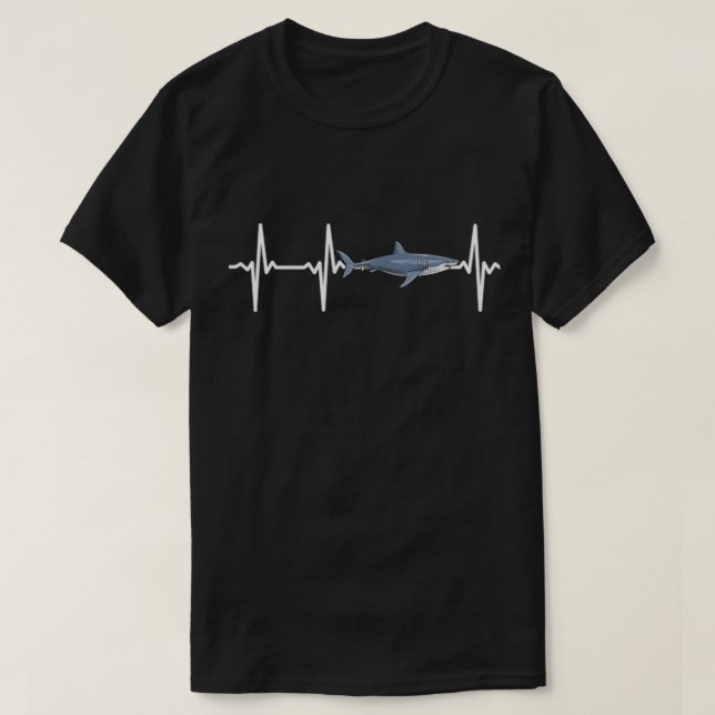 Great White Shark Heartbeat Shark Lovers Pullover  (Design devant)