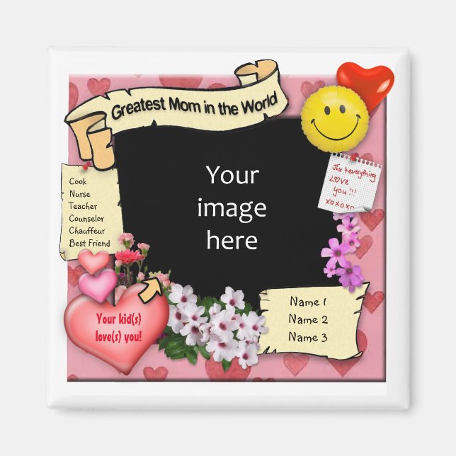 Greatest Mom Magnet with Your Photo (Devant)