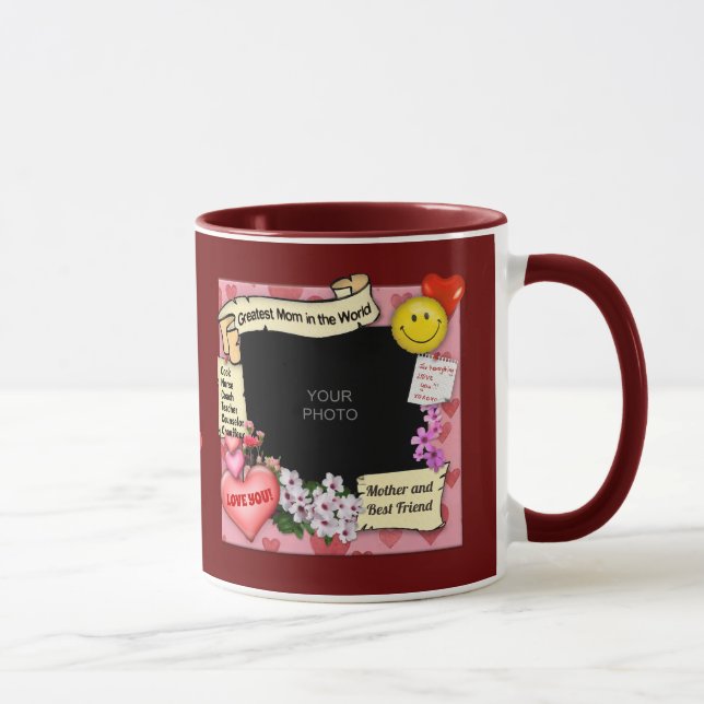 Greatest Mom (personnalisable) Photo Mug (Droite)