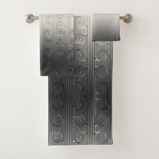 Grec Ionic Colonne Défilement et Ligne Ombre Gris (En situation)