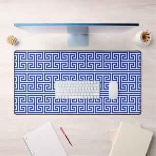 Grec Meander Carré clé H Motif bleu