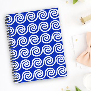 Grec Meander Key Waves Motif Bleu
