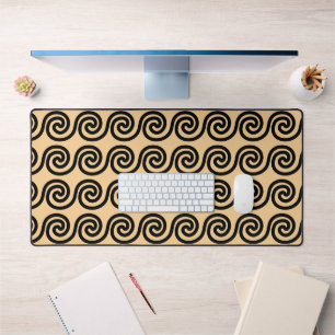 Grec Meander Key Waves Motif Brown