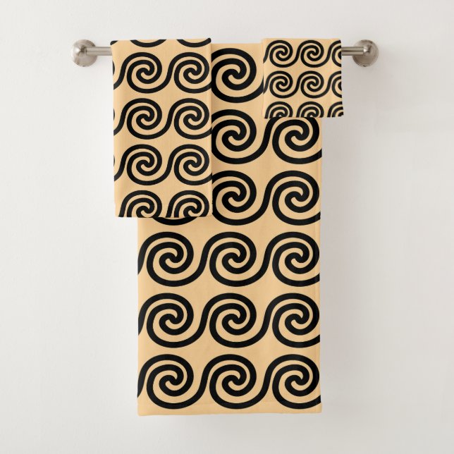 Grec Meander Key Waves Motif Brown (En situation)