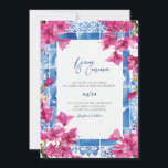 Grec méditerranéen Invitation Mariage Destination<br><div class="desc">Ce faire-part de mariage est orné d'un tableau de la Méditerranée grecque avec des fleurs bleues et roses. Modifiez facilement le libellé *most* pour répondre à vos besoins. Vous pouvez modifier la couleur de l'arrière - plan et ajouter votre propre photo à l'arrière.</div>
