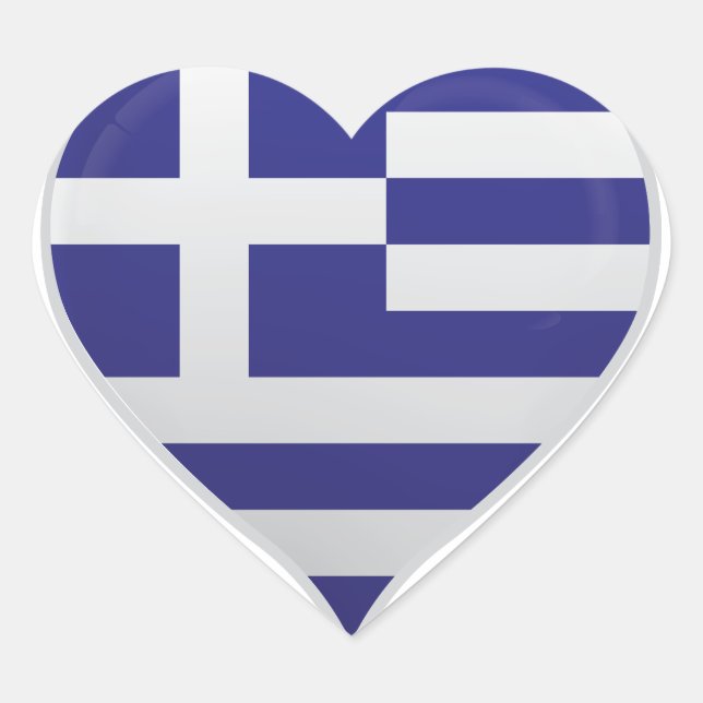 Grèce amour drapeau orgueil autocollant coeur (Devant)