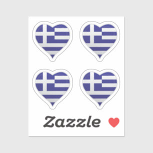 Grèce amour drapeau orgueil autocollant coeur
