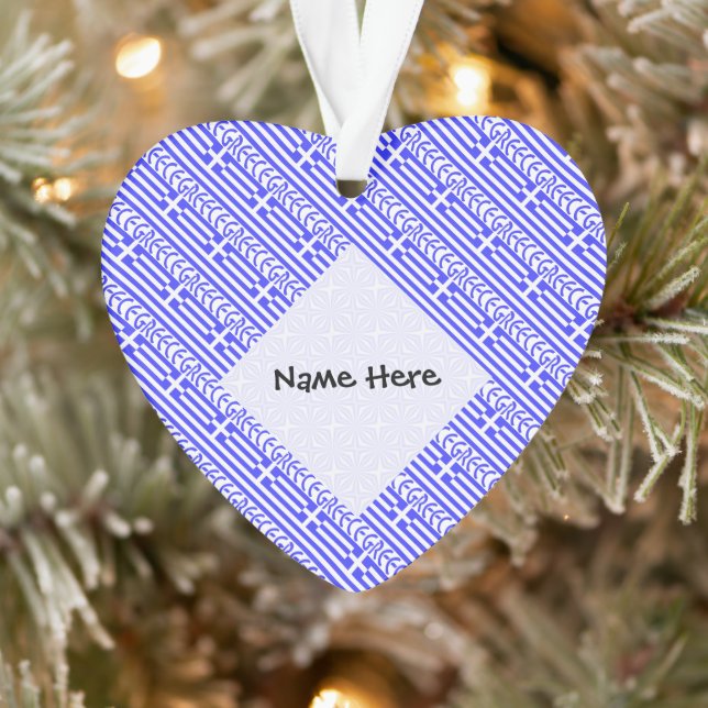 Grèce et drapeau grec carrelés avec votre nom (Arbre)