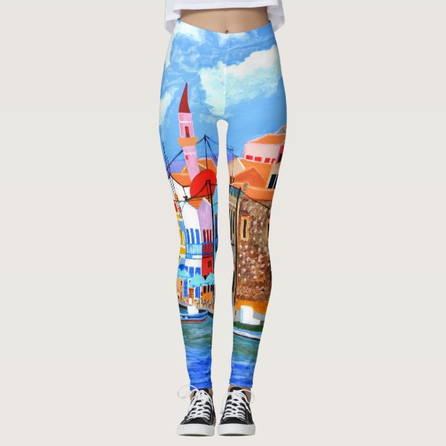 Grèce Leggings personnalisés (Devant)