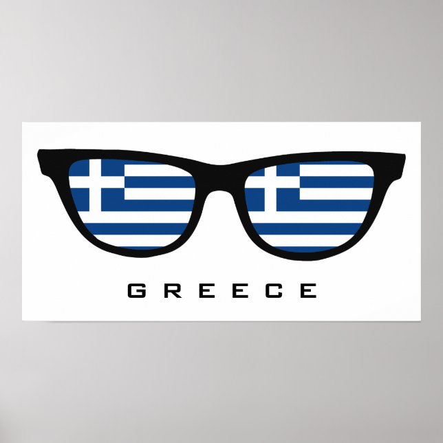 Grèce Shades texte personnalisé & affiche couleur (Devant)