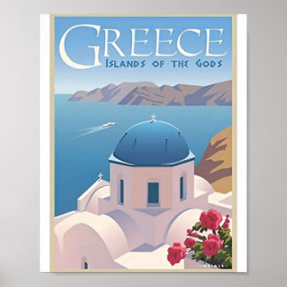 Grèce vintage Travel Ocean Posters