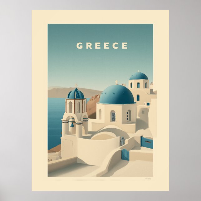 Greece Santorini Travel Poster (Devant)