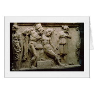 Greek Sarcophagus with a Scene showing the Battle