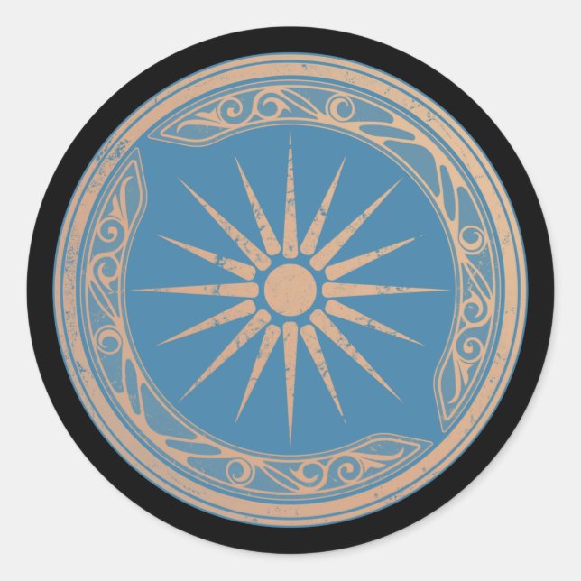 Greek Shield with Vergina Sun Sticker (Devant)