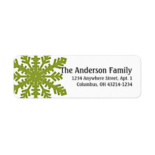 Green 1 Snowflake :: Étiquettes d'adresse de retou