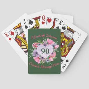 Green 90e Anniversaire Personnalisé Cartes de Jeu