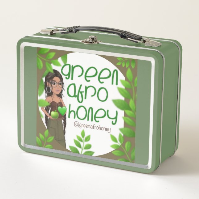 Green Afro Honey Lunch Box 1 (Devant)