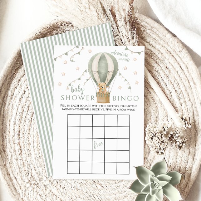 Green Air Balloon Teddy Baby Jeu de douche garçon  (Créateur téléchargé)