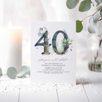 Green and Gold 40e anniversaire Invitation