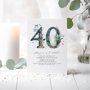 Green and Gold 40e anniversaire Invitation