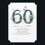 Green and Gold 60e anniversaire Invitation<br><div class="desc">Plage vert et doré 60e anniversaire invitations de fête</div>