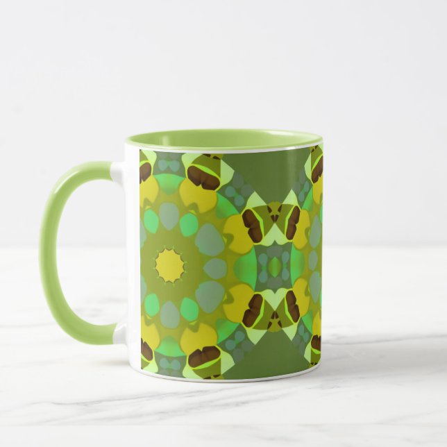 Green and Gold Abstract Coffee Mug (Gauche)