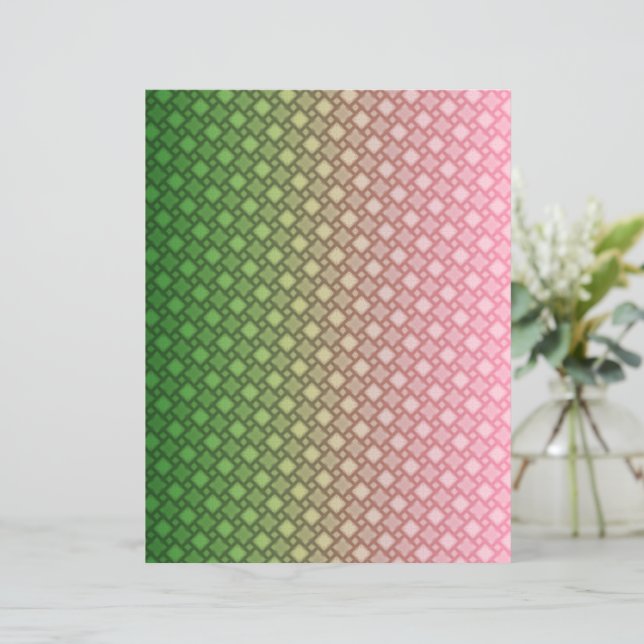 Green and Pink Gradient Geometric Scrapbook paper (Debout devant)