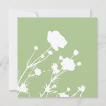 Green and White Floral Card