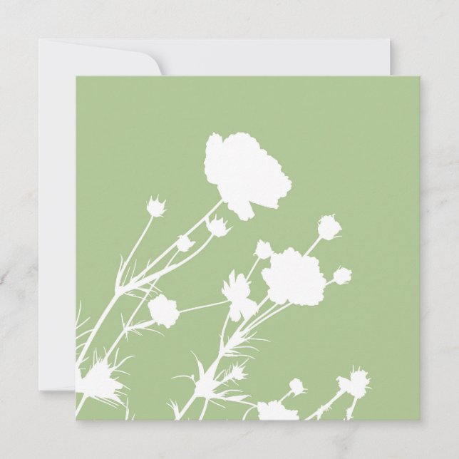 Green and White Floral Card (Devant)