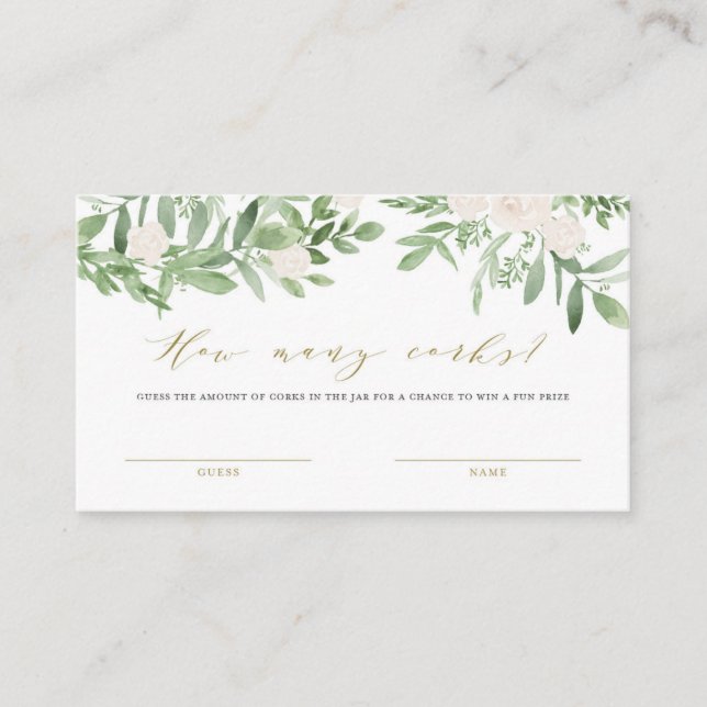 Green and White Flower Combien de lièges Carte de  (Devant)