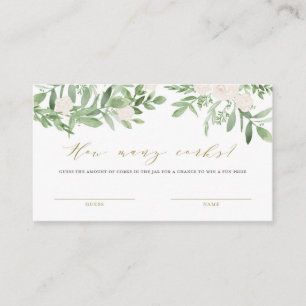 Green and White Flower Combien de lièges Carte de