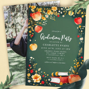 Green Apple Floral Enseignant Invitation