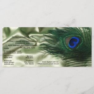 Green Apple Peacock Sill Life Wedding Programme